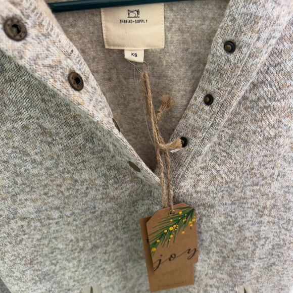 Thread Supply Pullover Snap Hand Sewn Hoodie Sweatshirt US Women's XS - Picture 3 of 7